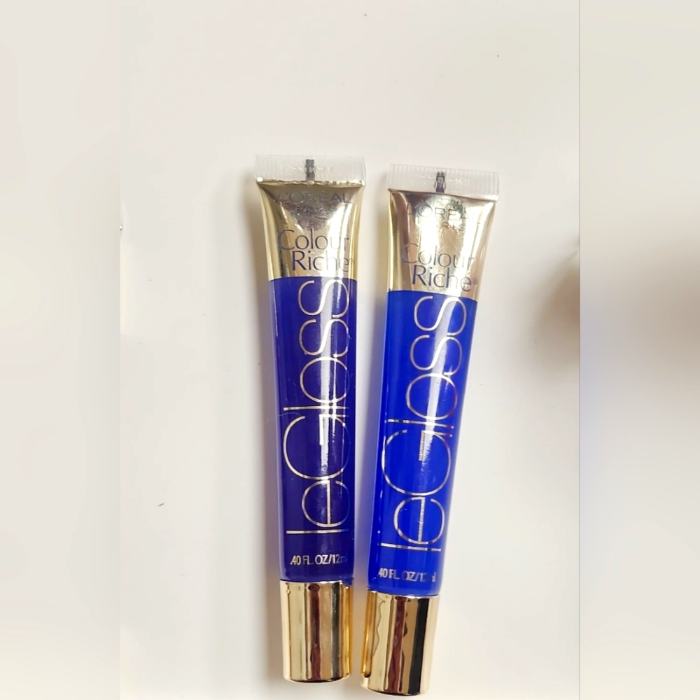 NWT 2× L'ORÉAL COLOUR RICHE LIP GLOSS N°163 PLUM RUSH!